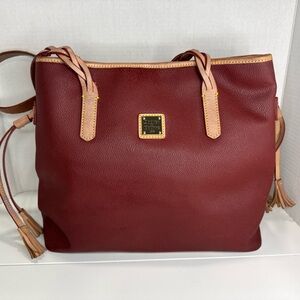 Dooney & Bourke “Charleston Shopper” Burgundy Leather Tote Bag
